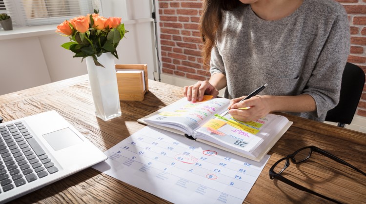 business woman planning ahead