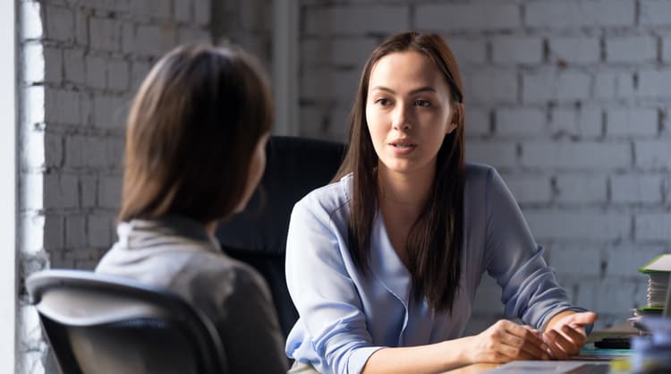 woman consultant speaking with client