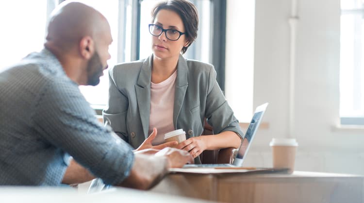 manager listening to employee