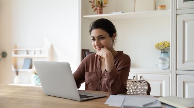 woman working from home