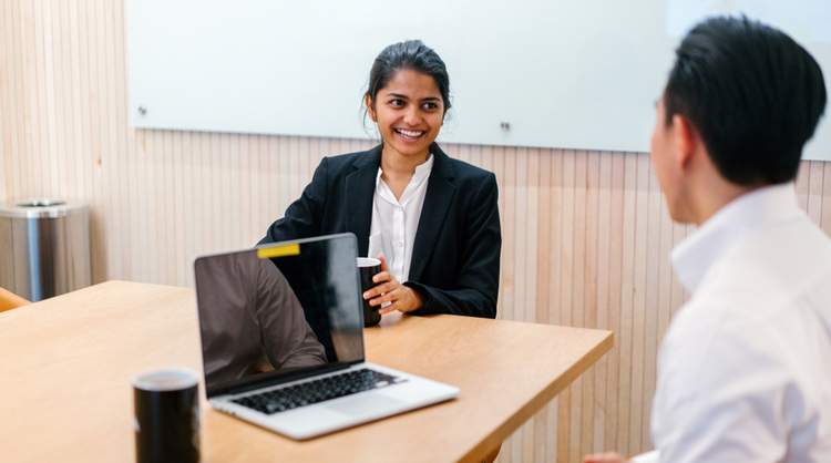 indian woman in a job interview