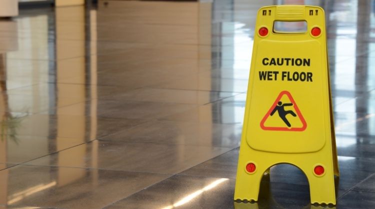 hazard sign for slippery floor