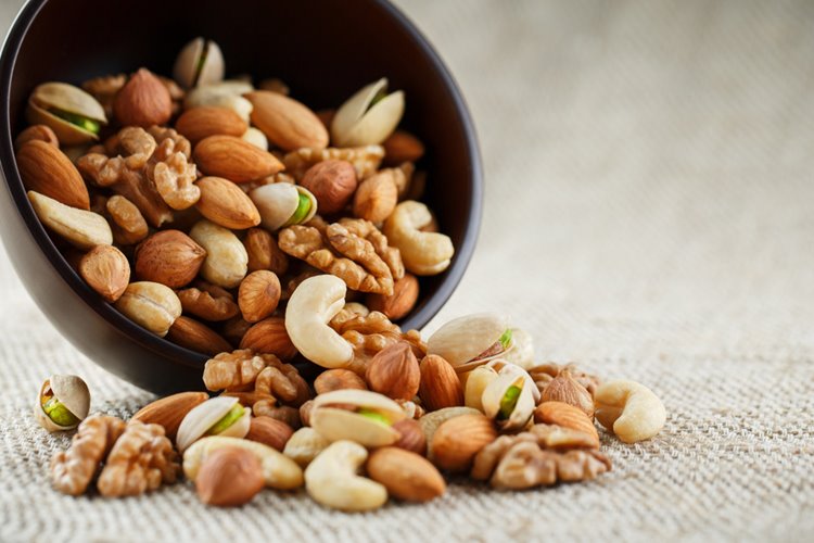 mixed nuts in bucket