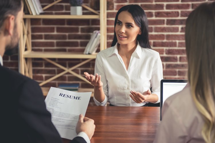 young woman having a job interview