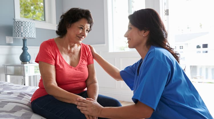 mental health nurse comforting