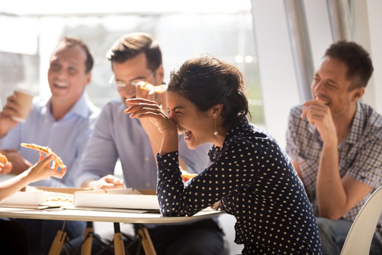 colleagues laughing together