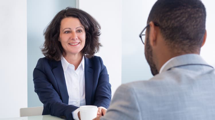 woman candidate speaking during an interview