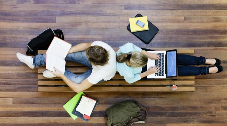 students studying