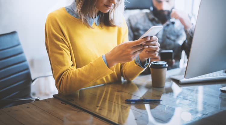 woman using mobile phone