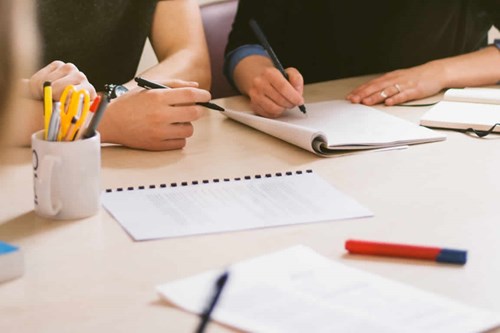 students taking notes