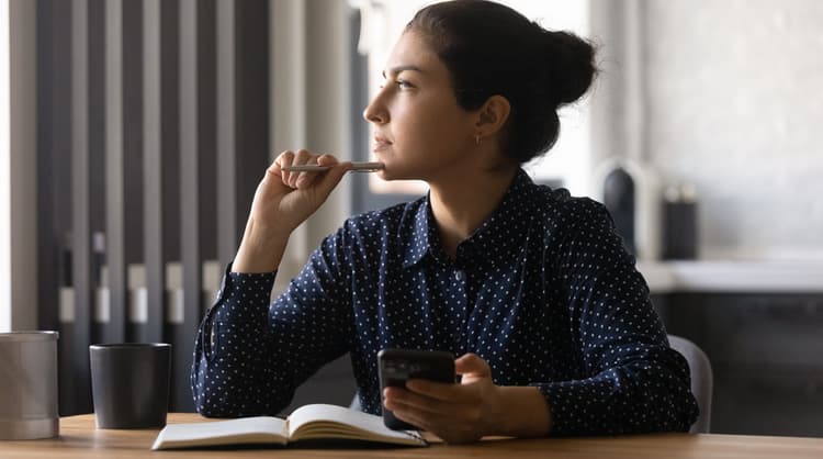 woman contemplating