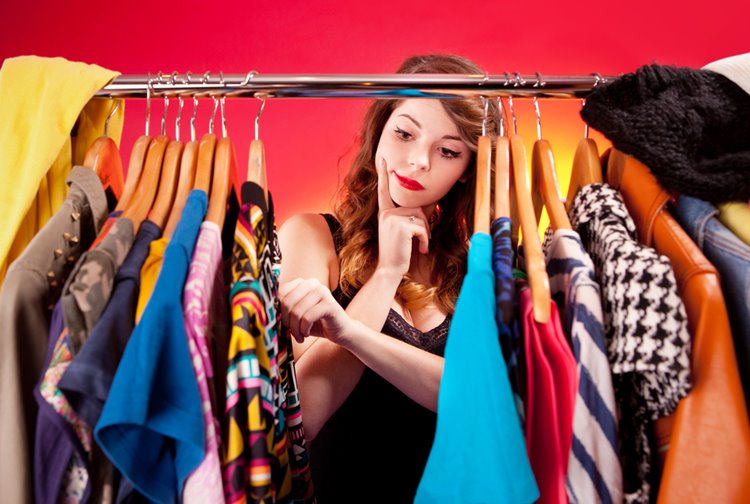 woman deciding what to wear