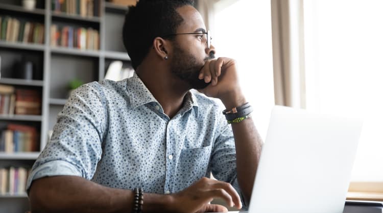 african american man looking uncertain