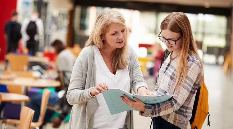 teacher with student