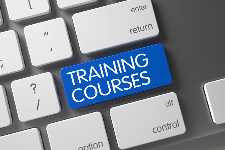 training courses as key on computer keyboard