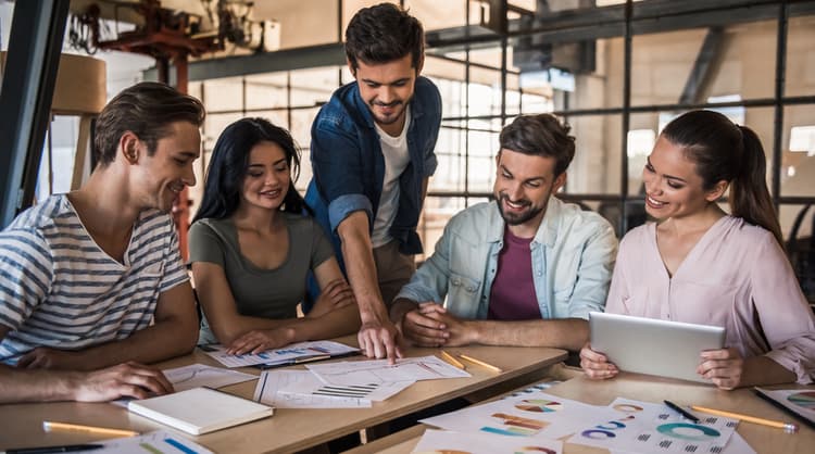 young adults working