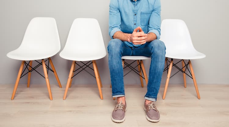 man waiting before a job interview