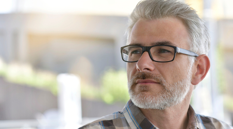 middle-aged man with glasses