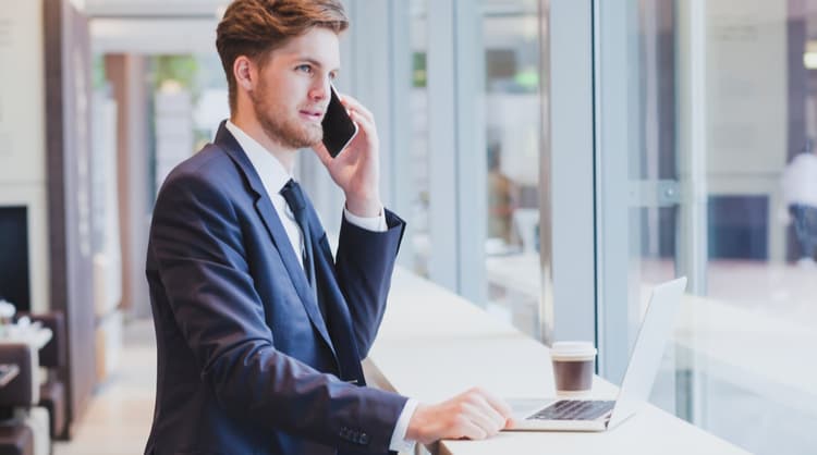 man talking on the phone