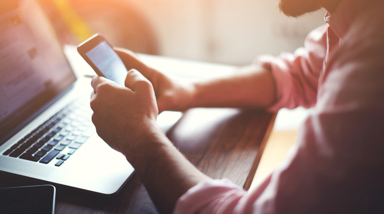 business man using smartphone