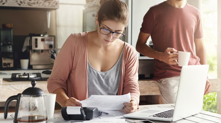 woman organising family budget