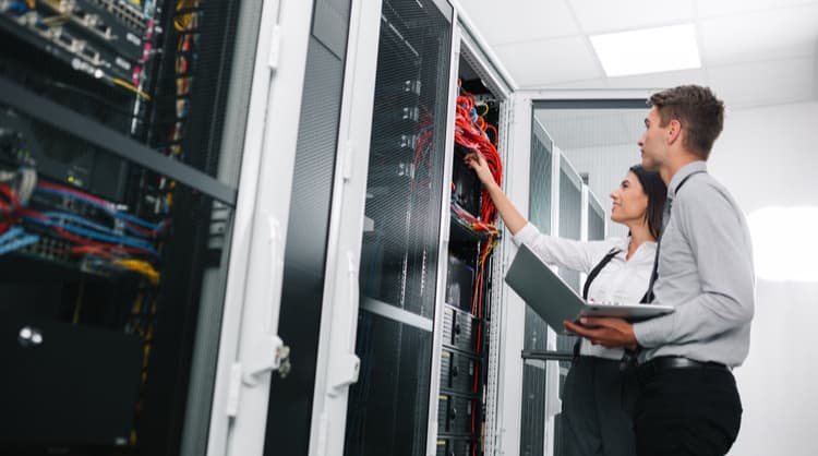 computer technicians at work