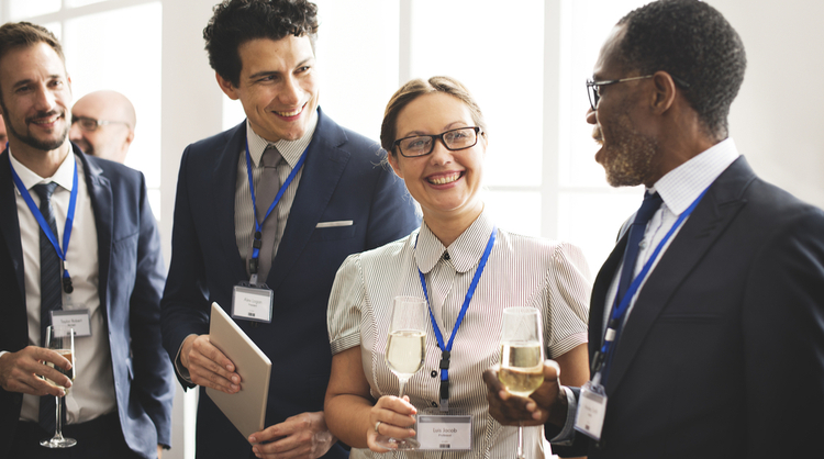 group of people at networking event