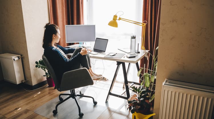 woman working from home