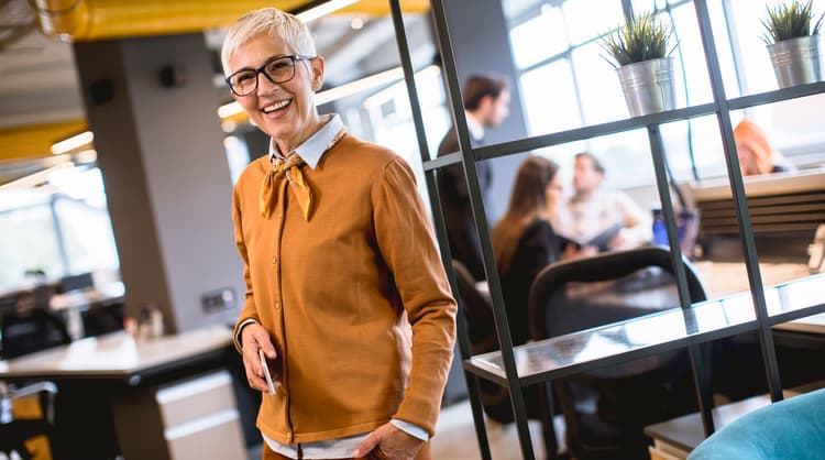 smiling middle aged woman