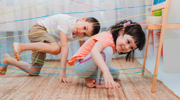 siblings playing with each other