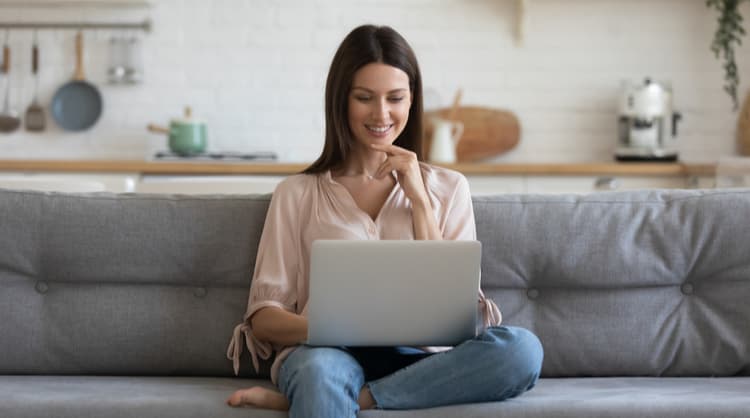 woman working from home